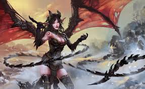 Anime boy white hair horns monster demon blood fangs suit. Wallpaper Digital Art Fantasy Art Anime Wings Artwork Horns Cleavage Dragon Demon Mythology Screenshot Fictional Character 2560x1573 Wallpapermaniac 326276 Hd Wallpapers Wallhere