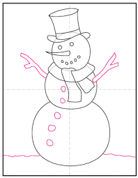 This easy to draw snowman can decorate a card or your wall. How To Draw A Snowman Art Projects For Kids