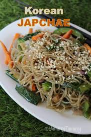 Korean Vegetarian Japchae Recipe Yummy Tummy Aarthi Recipe Vegetarian Japchae Recipe Recipes Korean Vegetarian