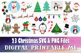 Download Christmas Svg Bundle Png Clip Art Pack 23 Images Pack Instant Dow By Digitalprintableme Thehungryjpeg Com