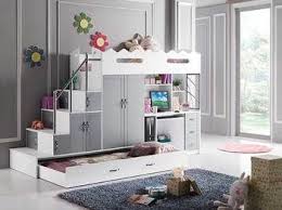 Lit Combine Mezzanine Charlie Coloris Gris Et Blanc Avec Bureau Integre Lit Mezzanine Bureau Chambre Enfant Lit Mezzanine