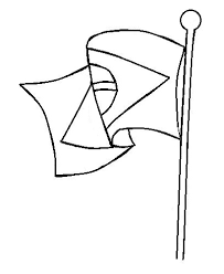 Desenho De Bandeira Do Brasil Hasteada Para Colorir Tudodesenhos