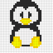 Penguin Kandi Pattern Pixel Art Fuse Bead Patterns Graph Paper Drawings