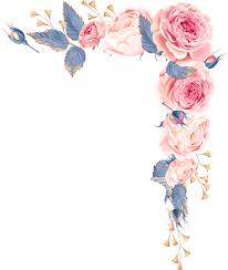 Dusty rose is a set of watercolor flowers & leaves clipart set. Wedding Decoration Png Pink Decorative Material Painted Frame Wedding Hand Blue And Pink Flower Png 4895962 Vippng