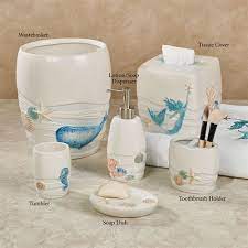 These mermaid accessories can be worn with every outfit. Sea Splash Ocean Themed Bath Accessories Bathroom Decor Accessories Modern Master Bathroom Mermaid Bathroom