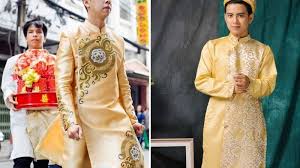 15 mẫu áo dài cưới nam cách tân mới mẻ và được ưa chuộng