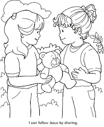 Utilice follow jesus by helping others esp coloring page como una actividad divertida para el próximo sermón de sus hijos. Sharing With Others Coloring Page Sermons4kids
