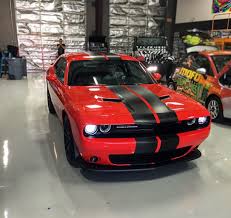 Black And Red Challenger Red Challenger Black Carbon Fiber Racing Stripes Red Sports Car Car Wrap Dodge Challenger Black