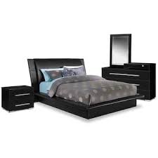 Dimora 6 Piece Queen Upholstered Bedroom Set With Media Dresser Black Black Bedroom Furniture Upholstered Bedroom Set King Bedroom Sets