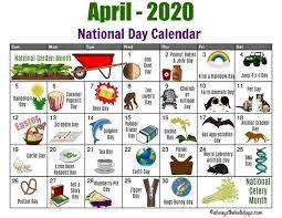 Printable Calendar For April 2020 In 2020 National Holiday Calendar April National Days National Day Calendar