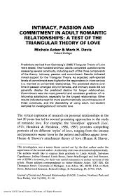 Pdf Intimacy Passion And Commitment In Adult Romantic Relationships A Test Of The Triangular Theory Of Love Or is commitment the total responsibility of the other's or, is passion the total engagement of eternal now? a test of the triangular theory of love