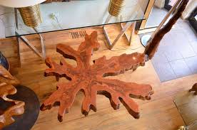 The golden hues of cypress wood make it an attractive choice as well. Organic Sculptural Live Edge Cypress Slab Coffee Table For Sale At 1stdibs