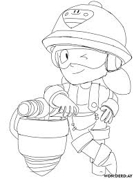 Jacky works her jackhammer to shake up the ground and nearby enemies. Coloring Pages Jacky Brawl Stars Print For Free Wonder Day