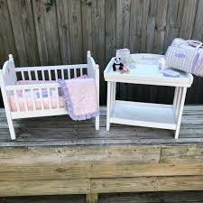 Bitty Baby Changing Table Accessories American Girl Bitty Baby Crib Bedding Changing Table Diaper Bag And Accessories Crib Has Mattress Pad Bumpe American Girl Baby Doll Baby Cribs Bitty Baby