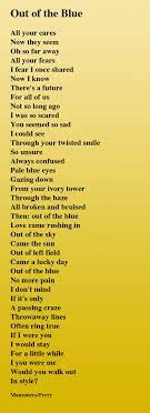 Out of the Blue........Just great lyrics by Manzanera and Ferry | Lyrics,  Allusion, Poems