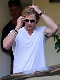 Chris hemsworth shows tattoo of daughter's drawing. Hemsworth News On Twitter Chris Hemsworth Out In Los Angeles Shows Up New Tattoo Http T Co F52pagpzkf