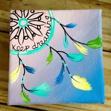 Maybe you would like to learn more about one of these? Tiny Pastel Dream Catcher Box Painting By 2islandtimedesigns 10 00 Simple Canvas Paintings Canvas Painting Art Diy