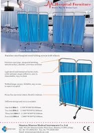 China Hospital Furniture Medical Ward Folding Bedside Screen China Abs Trolley Medical Trolley