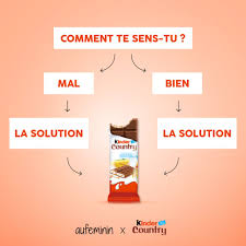 On A Enfin Trouve La Solution En Cas De Petite Baisse De Moral Le Kinder Country Citation Humoristique Citation Citations Humoristiques Citation Chocolat