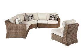 Beachcroft 4 Piece Outdoor Sectional By Ashley At Gardner White In 2021 Outdoor Seating Set White Patio Furniture Outdoor Furniture Sets