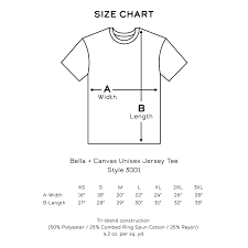 bella unisex tee size chart rldm