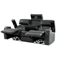 Gio Gray Leather Power Reclining Sofa El Dorado Furniture Power Reclining Sofa Reclining Sofa Power Recliners