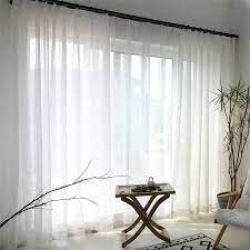 White Sheer Curtain Solid Color All Match Voile Curtain Living Room Bedroom One Panel Curtain Panels Living Room White Sheer Curtains Voile Curtains Living Room