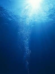Bright Light Shooting To Surface Of Deep Blue Sea With Trail Of Bubbles Photographic Print Art Com Blue Aesthetic Dark Light Blue Aesthetic Blue Aesthetic
