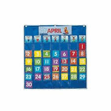 Details About Nylon Classroom Calendar Pocket Chart By Fun Express