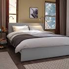 GLADSTAD Upholstered bed frame, Kabusa light grayQueen Ikea