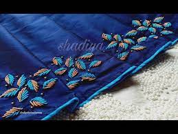 Simple And Very Easy Saree Border Design With Silk Thread Embroidery Saree Design Saree Embroidery Design Simple Embroidery Designs Embroidery Saree Designs