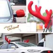 Reindeer car decoration set turn your car into rudolph with these novelty decorations delight kids with cheery, festive decoration Christmas Car Costume Reindeer Horn Nose Mirror Cover Set Vehicle Decoration 5pc Car Truck Exterior Mouldings Trim Motors Tamerindsa Com Ar