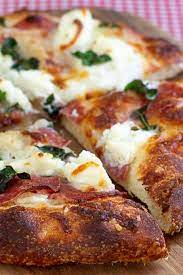 Pizza With Salami Spinach And Ricotta Beyond Pepperoni Pizza Toppings Recipe Ricotta Pizza Pizza Recipes Pepperoni Pizza Recipes