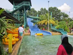 The carnival consisting water slides and floating around the canals. The Carnival Waterpark Sungai Petani