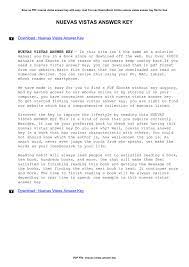 It will completely ease you to see guide nuevas vistas curso avanzado uno answer key as you such as. Nuevas Vistas Answer Key