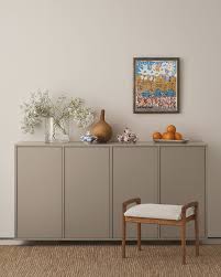 A S Helsingo Ingaro Sideboard In Linen Brown With Decorative Spacer Panels The Sideboard Is Built On Top Of Ikea Met Vardagsrum Inredning Inredning Vardagsrum