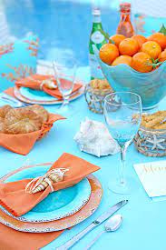 Here are 27 super delicious beach meal ideas to make all summer and beyond. Summer Beach Inspired Dinner Party Beach Dinner Summer Table Settings Summer Tables