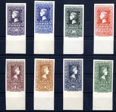 Sellos España 1950 Centenario del Sello Español 1075/1082 Borde de Hoja A1  - Tienda Coleccionismo Barcelona Filatelia Sellos Monedas Billetes