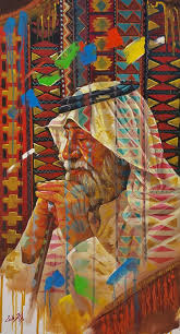 portrait of a man with beautiful motifs from southern iraq by ali nemah middle eastern art impressionism painting eastern art