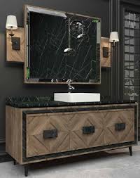 Allier 30 walnut freestanding bathroom vanity. Casa Padrino Luxury Bathroom Set Brown Black White 1 Vanity Unit With 3 Doors And 1 Washbasin And 1 Wall Mirror Luxury Bathroom Furniture