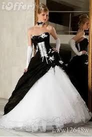 Black And White Corset Wedding Dresses Brand New Black White Corset Wedding Dress Party Gown Love The Tie On The Front Would Match The Kne Black White Wedding Dress Bridal Ball Gown Bridal Dresses