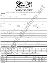 Olive Garden Application Form Printable Pdf 2021