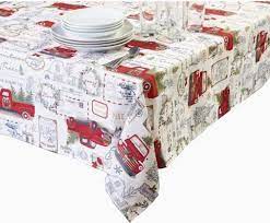 10 Best Christmas Tablecloths 2021 Absolute Christmas Christmas Table Cloth Red Truck Christmas Red Truck