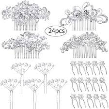 If you're a free spirit, you might be attracted to the fresh, simple beauty of a floral crown. 24 Pieces Wedding Bridal Hair Combs Crystal Pearl Rhinestone Hair Clips Side Hair Accessories Pearl Hair Pins For Brides And Bridesmaids Pattern Set 2 Walmart Canada