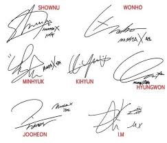 Monsta X Signature Autograph Decal Stickers Shownu Wonho Minhyuk Kihyun Hyungwon Jooheon I M Monsta X Kihyun Jooheon