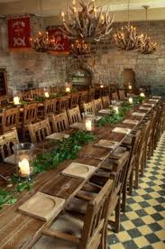 Long Dinner Tables Plus Rustic Centre Piece Medieval Banquet Medieval Wedding Medieval Wedding Theme