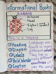 list of nonfiction text features anchor chart first grade