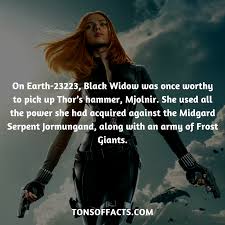 Black widow is trained in martial arts it seems as though we may see a conflicted natasha throughout, not wanting to fight those who she has come to call friends, yet we do know that she. On Earth 23223 Black Widow Was Once Worthy To Pick Up Thor S Hammer Mjolnir She Used All The Power She Had Acqui Black Widow Marvel Marvel Facts Black Widow