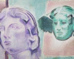 Original Pastel & Gouache, 'head Studies', James Wood (1889-1975), Circa  1950's