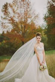 Fall Inspired Bridal Bride Wearing A Cathedral Veil High Bun Wedding Hair Bridal Hair Updo Long Hair Wedding Styles New Bridal Hairstyle